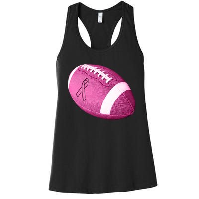 Breast Cancer Pink Football Women's Racerback Tank