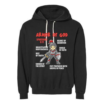 Bible Chapters Put On The Full Armor Of God Garment-Dyed Fleece Hoodie