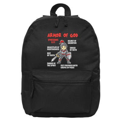 Bible Chapters Put On The Full Armor Of God 16 in Basic Backpack