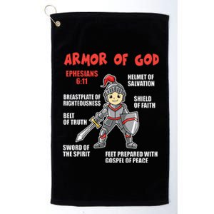 Bible Chapters Put On The Full Armor Of God Platinum Collection Golf Towel