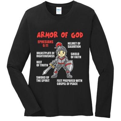 Bible Chapters Put On The Full Armor Of God Ladies Long Sleeve Shirt