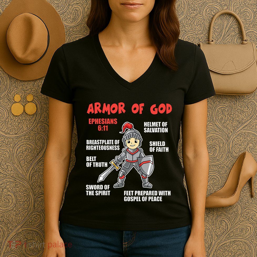 Bible Chapters Put On The Full Armor Of God Women's V-Neck T-Shirt