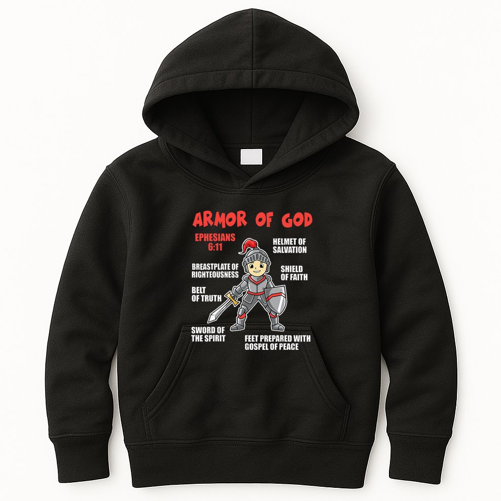 Bible Chapters Put On The Full Armor Of God Kids Hoodie