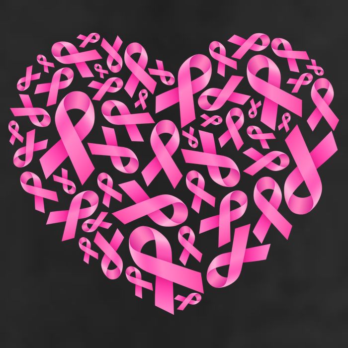 Breast Cancer Pink Ribbon Heart Beanie