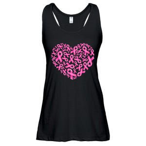 Breast Cancer Pink Ribbon Heart Ladies Essential Flowy Tank