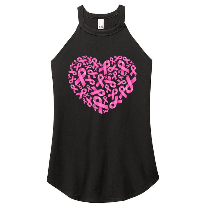 Breast Cancer Pink Ribbon Heart Women's Perfect Tri Rocker Tank