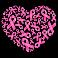 Breast Cancer Pink Ribbon Heart Women's V-Neck T-Shirt