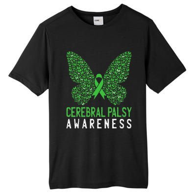 Butterfly Cerebral Palsy Awareness CP Green Ribbon Support Tall Fusion ChromaSoft Performance T-Shirt