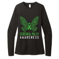 Butterfly Cerebral Palsy Awareness CP Green Ribbon Support Womens CVC Long Sleeve Shirt