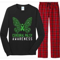 Butterfly Cerebral Palsy Awareness CP Green Ribbon Support Long Sleeve Pajama Set