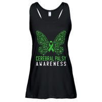 Butterfly Cerebral Palsy Awareness CP Green Ribbon Support Ladies Essential Flowy Tank