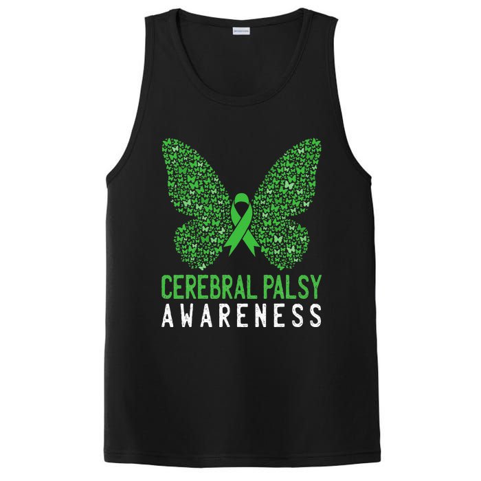 Butterfly Cerebral Palsy Awareness CP Green Ribbon Support PosiCharge Competitor Tank