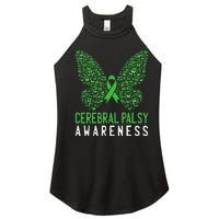 Butterfly Cerebral Palsy Awareness CP Green Ribbon Support Women’s Perfect Tri Rocker Tank