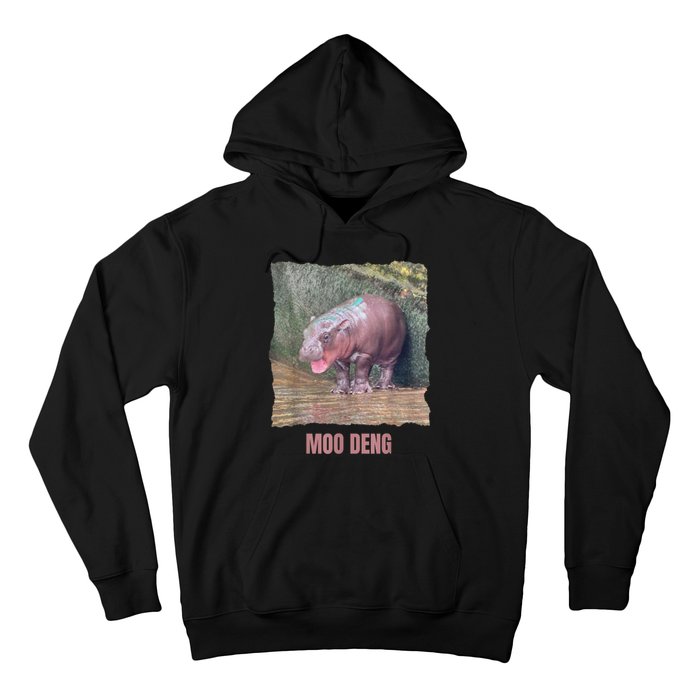 Baby Cute Pygmy Hippo Moo Deng Funny Gift Hoodie