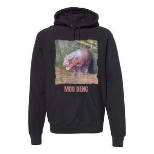 Baby Cute Pygmy Hippo Moo Deng Funny Gift Premium Hoodie