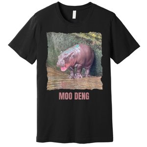 Baby Cute Pygmy Hippo Moo Deng Funny Gift Premium T-Shirt