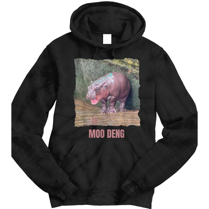 Baby Cute Pygmy Hippo Moo Deng Funny Gift Tie Dye Hoodie