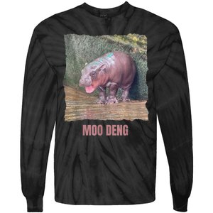 Baby Cute Pygmy Hippo Moo Deng Funny Gift Tie-Dye Long Sleeve Shirt