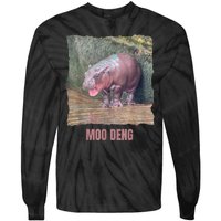 Baby Cute Pygmy Hippo Moo Deng Funny Gift Tie-Dye Long Sleeve Shirt