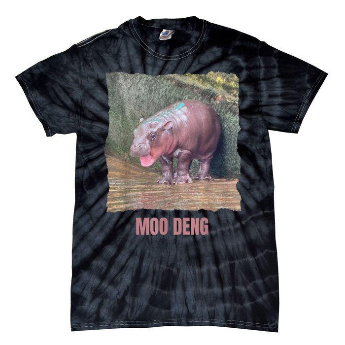 Baby Cute Pygmy Hippo Moo Deng Funny Gift Tie-Dye T-Shirt