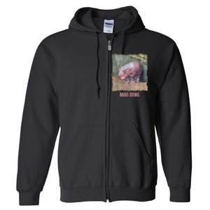 Baby Cute Pygmy Hippo Moo Deng Funny Gift Full Zip Hoodie