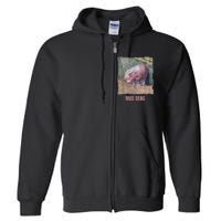 Baby Cute Pygmy Hippo Moo Deng Funny Gift Full Zip Hoodie