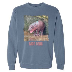 Baby Cute Pygmy Hippo Moo Deng Funny Gift Garment-Dyed Sweatshirt