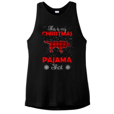 Border Collie Plaid Christmas Lover Xmas Outfit Gift Ladies PosiCharge Tri-Blend Wicking Tank