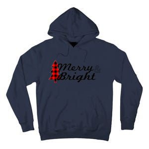 Buffalo Check Plaid Merry And Bright Christmas Holiday Gift Premium Tall Hoodie