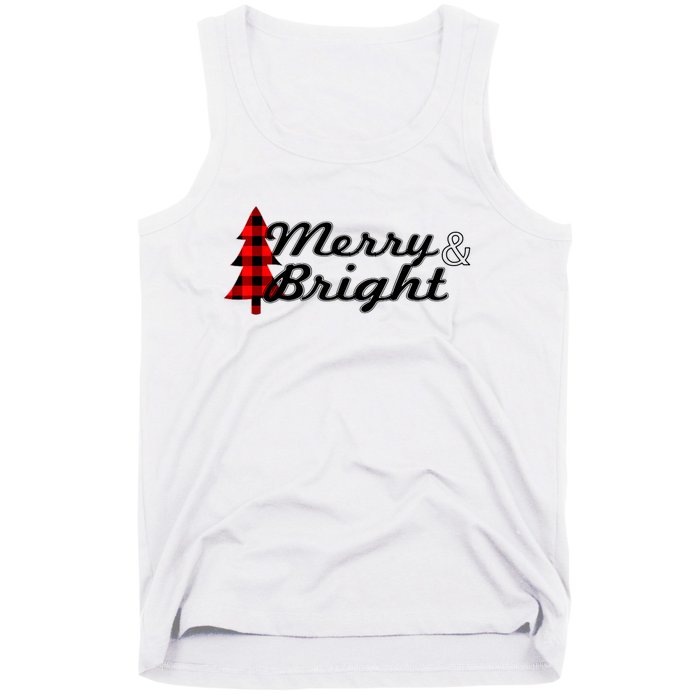 Buffalo Check Plaid Merry And Bright Christmas Holiday Gift Premium Tank Top