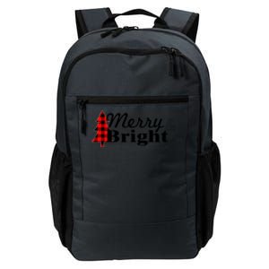 Buffalo Check Plaid Merry And Bright Christmas Holiday Premium Daily Commute Backpack