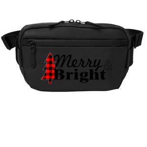 Buffalo Check Plaid Merry And Bright Christmas Holiday Premium Crossbody Pack