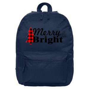 Buffalo Check Plaid Merry And Bright Christmas Holiday Premium 16 in Basic Backpack