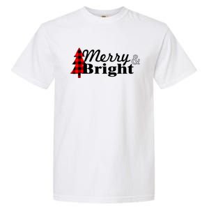 Buffalo Check Plaid Merry And Bright Christmas Holiday Premium Garment-Dyed Heavyweight T-Shirt