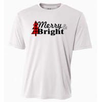 Buffalo Check Plaid Merry And Bright Christmas Holiday Premium Cooling Performance Crew T-Shirt