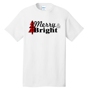 Buffalo Check Plaid Merry And Bright Christmas Holiday Premium Tall T-Shirt