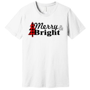 Buffalo Check Plaid Merry And Bright Christmas Holiday Premium Premium T-Shirt