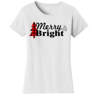 Buffalo Check Plaid Merry And Bright Christmas Holiday Premium Women's T-Shirt