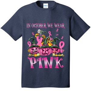 Breast Cancer Pumpkin In October We Wear Pink Halloween T-Shirt