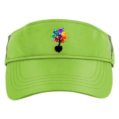 Bright Colorful Painted Butterfly Tree Adult Drive Performance Visor