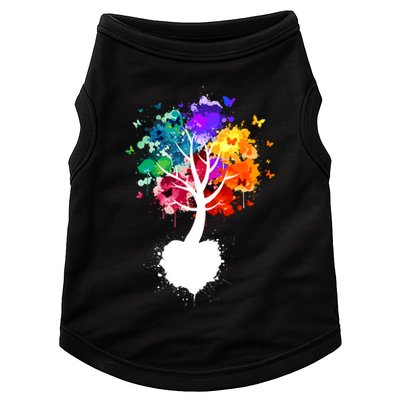 Bright Colorful Painted Butterfly Tree Doggie Tank
