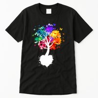 Bright Colorful Painted Butterfly Tree Tall T-Shirt
