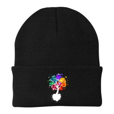 Bright Colorful Painted Butterfly Tree Beanie