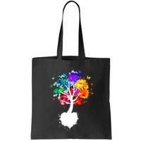 Bright Colorful Painted Butterfly Tree Bag