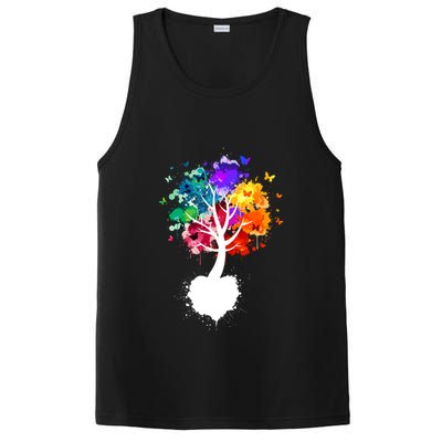 Bright Colorful Painted Butterfly Tree PosiCharge Competitor Tank