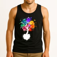 Bright Colorful Painted Butterfly Tree Tank Top