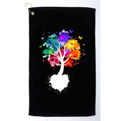 Bright Colorful Painted Butterfly Tree Golf Towel