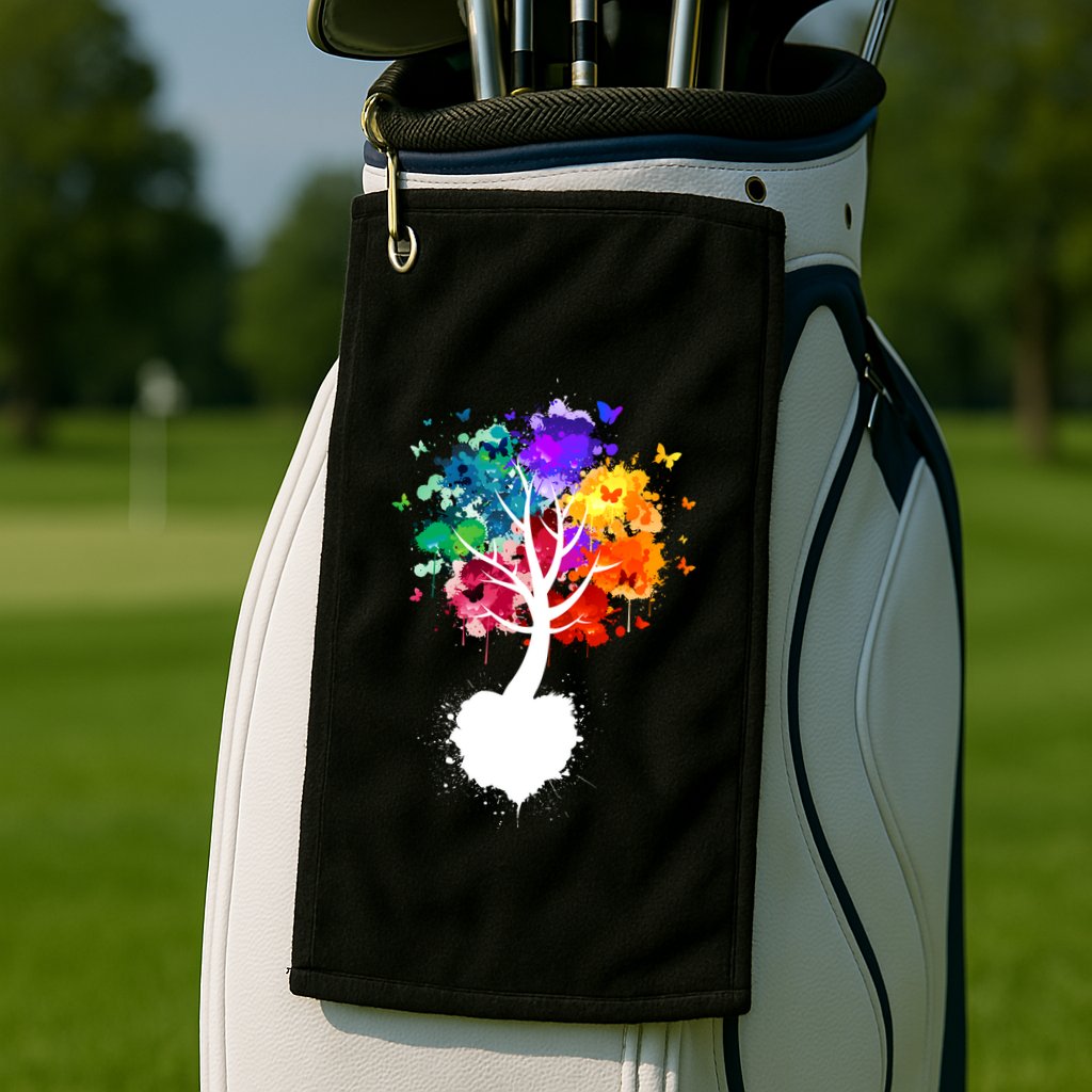 Bright Colorful Painted Butterfly Tree Golf Towel
