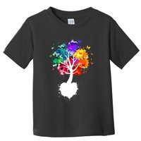 Bright Colorful Painted Butterfly Tree Toddler T-Shirt