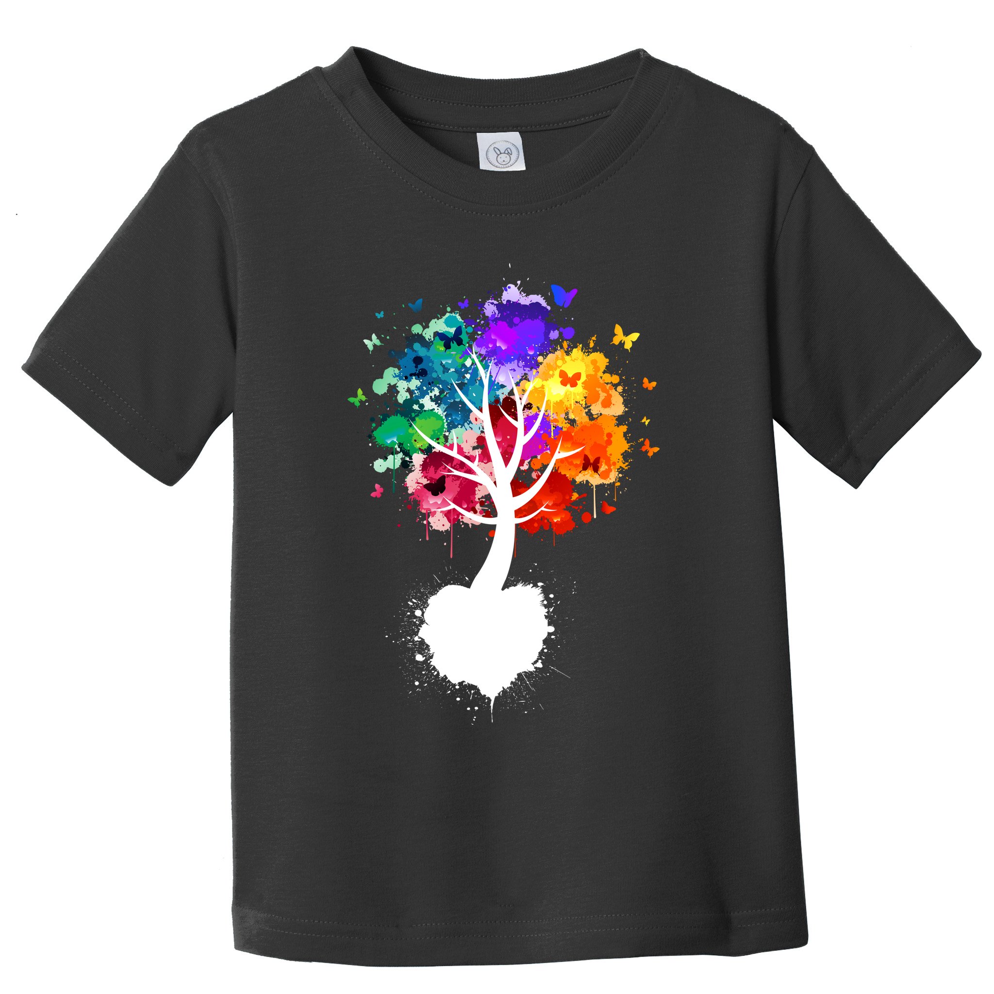 Bright Colorful Painted Butterfly Tree Toddler T-Shirt
